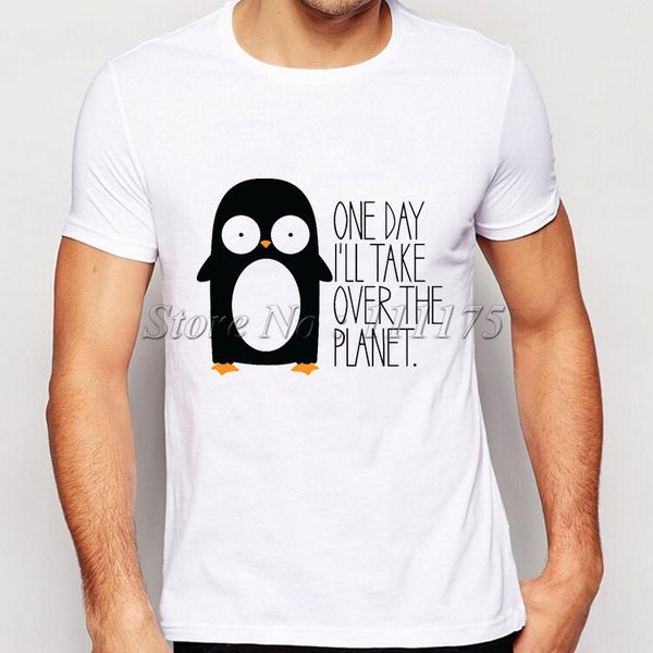 

симпатичные пингвин напечатанных мужская мода футболки hipster tops пользовательских тройников