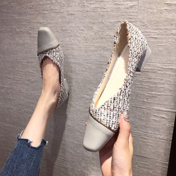 

retro woman shoes shallow mouth all-match female footwear low heels 2020 fashion women's casual sneaker autumn square toe, Black