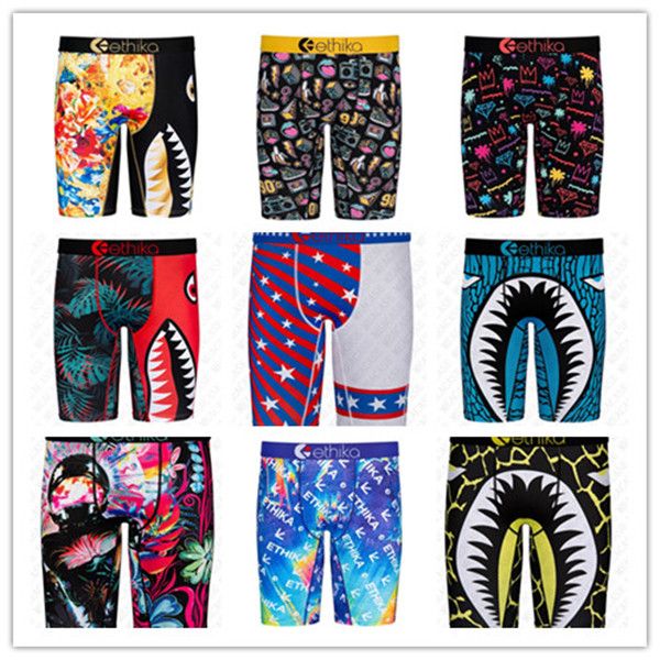 

mens underwears boxers men swimwear summer beach shorts quick dry shark print sand sports shorts underwear beachwear swimming boxer d72707, Blue
