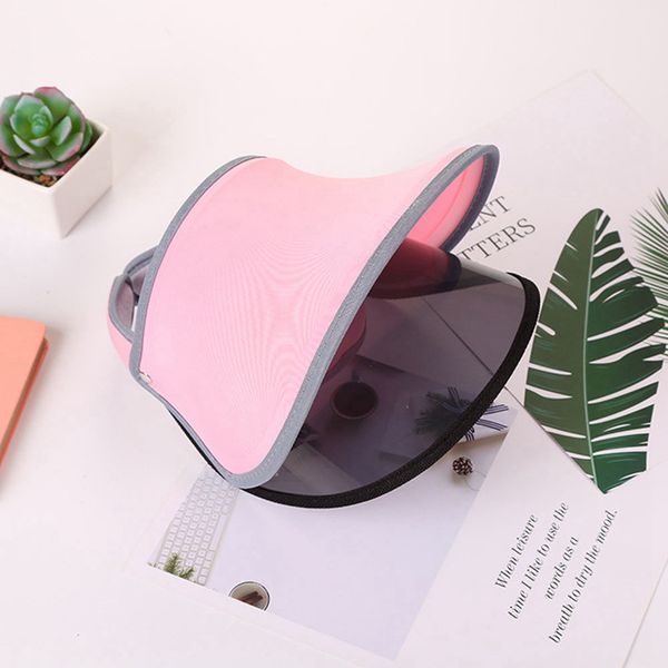 

wide brim hats 8 colors double-layer empty hat anti uv transparent female summer outdoor sun visor sunshade caps riding, Blue;gray