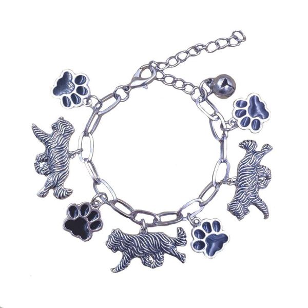 

link, chain 2021 cute unique dog animal stainless steel charm bracelets men women briard beagle greyhound drop sb126, Black