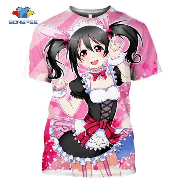 

men anime loli girl love live 3d print shirts anime plus size comics men clothing