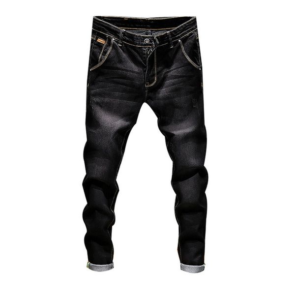 

monerffistretch denim pants solid slim fit jeans men casual biker denim jeans male street hip hop vintage trouser skinny pant, Blue