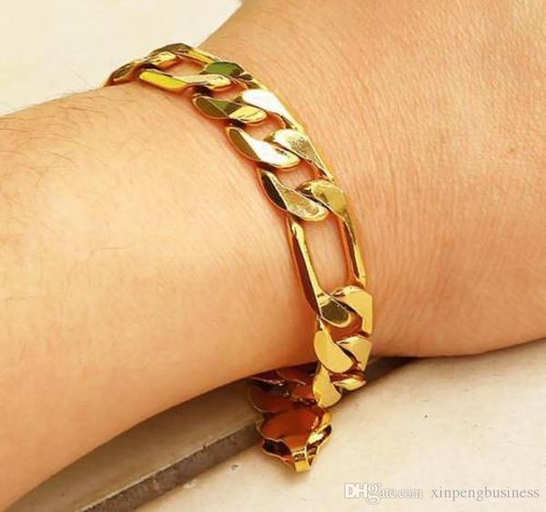

heavy wide 12mm 18k solid gold filled men s bracelet necklace 23.6 chain set birthday002, Silver