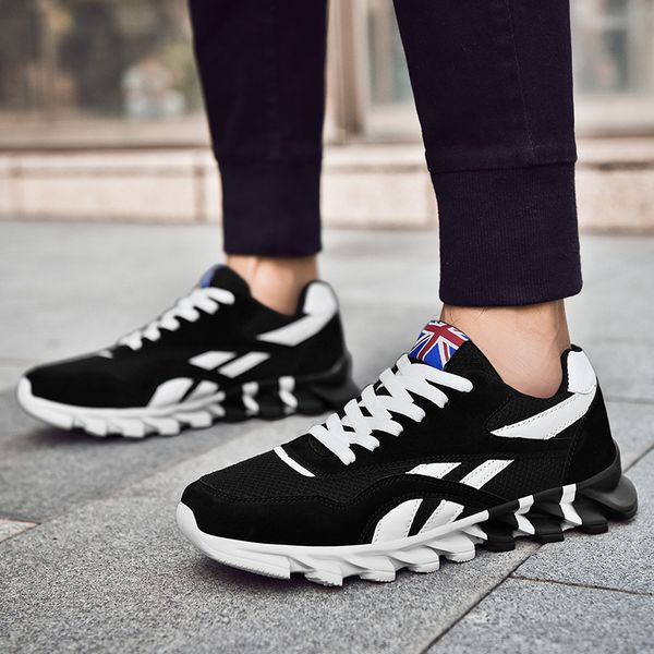 

весна осень повседневная обувь мужчины sneaker модные комфортные сетки моды шнуровке взрослый мужчина обувь zapatos hombre, Black