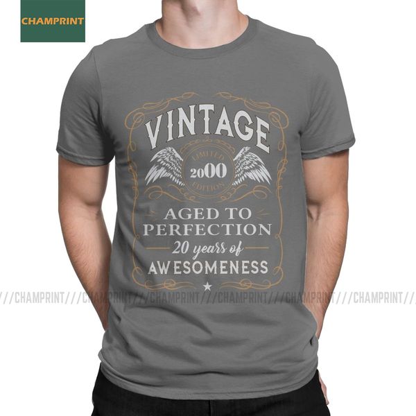 

20th birthday gift limited 2000 edition t shirts men cotton t-shirt round neck 20 years old tee shirt short sleeve clothes