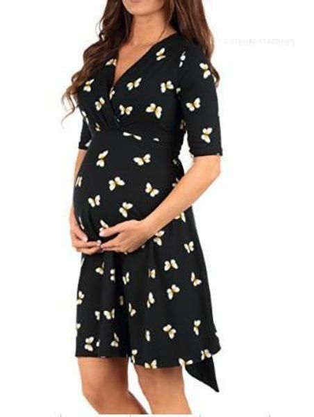 

bandage loose plus womens dress printing pregnant woman dresses fashion casual ladies dress summer new dresses, Black;gray