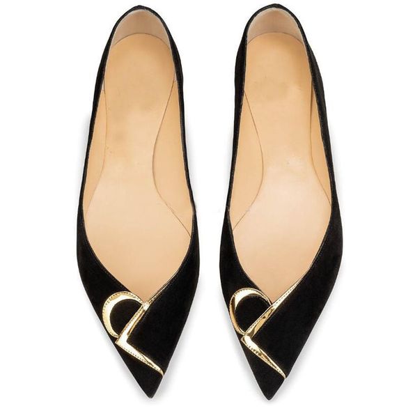 

women pointed toe ballerinas red bottom flat slip-on ballet black leather ladies walking sapato feminino with box,eu35-43