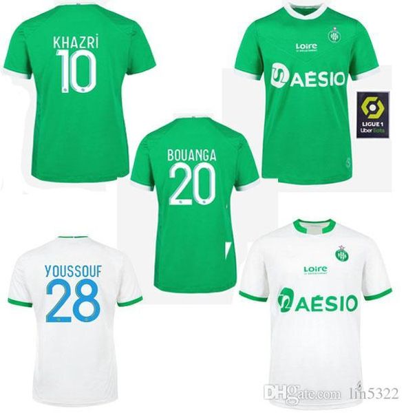 

2020 21 as saints-Ã©tienne soccer jerseys maillot de foot youssouf 2020 2021 etienne khazri boudebouz aholou football shirt, Black;yellow