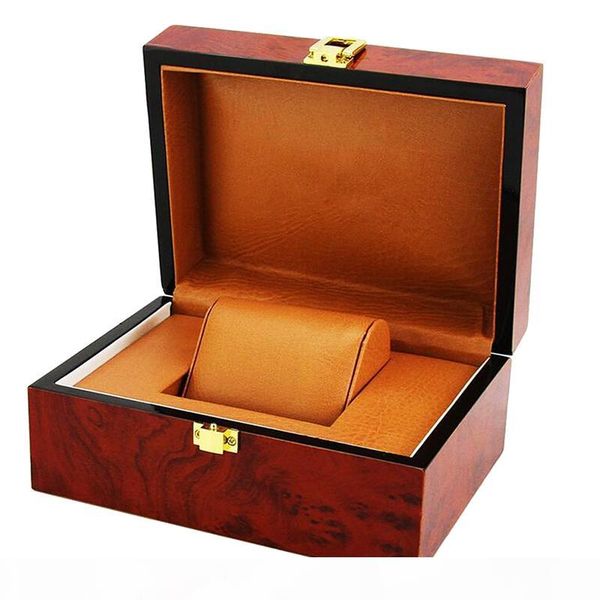 

luxury cushion interior wooden lock clasp solid metal jewelry watch storage display box showcase mens gift, Black;blue