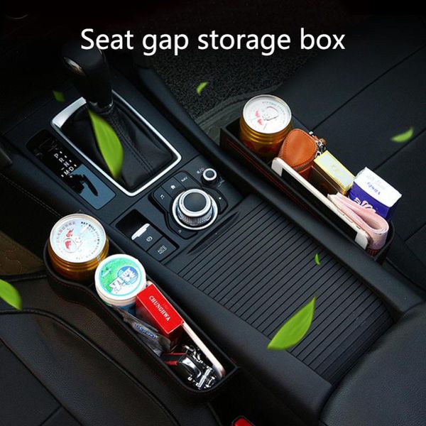

car storage box autoorganizer seat gap pu case pocket car seat side slit for wallet phone coins cigarette keys cards universal