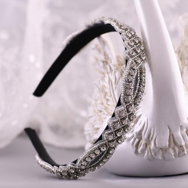 

trixy s332-fg rhinestone bridal hair accessory baroque hair band crystal wedding headband bridal tiara luxury crown, Golden;silver
