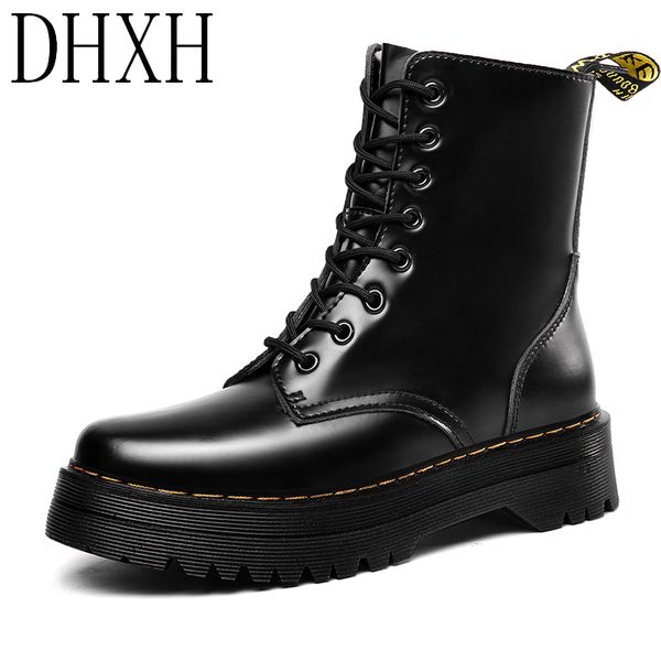 

dhxh boots women genuine leather shoes for winter boots shoes woman casual autumn genuine leather female ankle plus size, Black