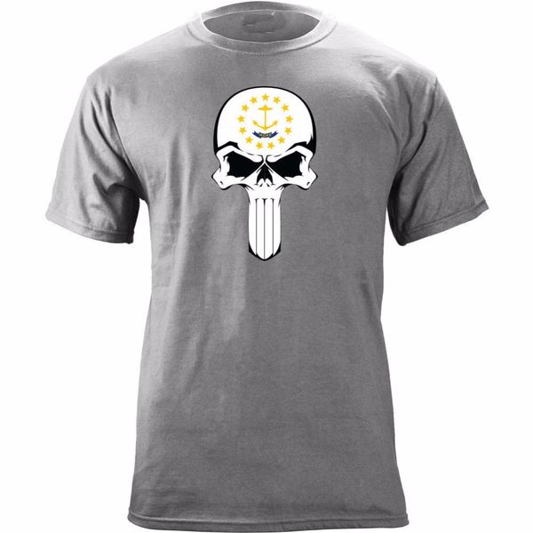 

новый бренд-одежда tee рубашка вскользь хлопок с коротким рукавом футболка печати оригинал rhode island государственного флага череп без рук