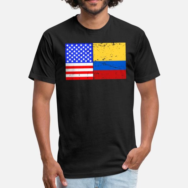 

vintage usa colombia us colombian flag pride t shirt men character short sleeve s-3xl natural anti-wrinkle new style spring autumn shirt