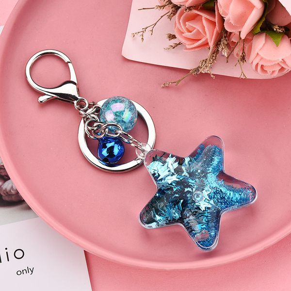 

мода брелок star powder moving liquid key ring фантазия брелок блеск quicksand звезда брелок ключа автомобиля нового, Silver