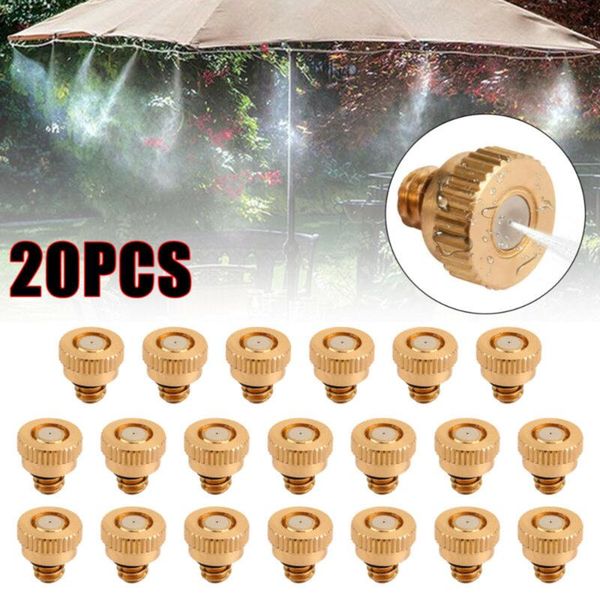 

watering equipments 20x brass misting nozzles water mister sprinkle for cooling system 0.012" 10/24 ater per hour nozzle