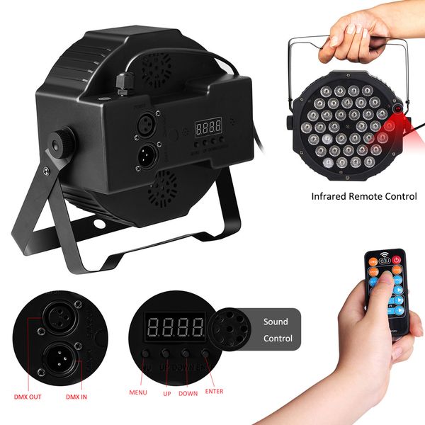 

Christmas lights 36W 36-LED RGB Remote / Auto / Sound Control DMX512 High Brightness Mini DJ Bar Party Stage Lamp