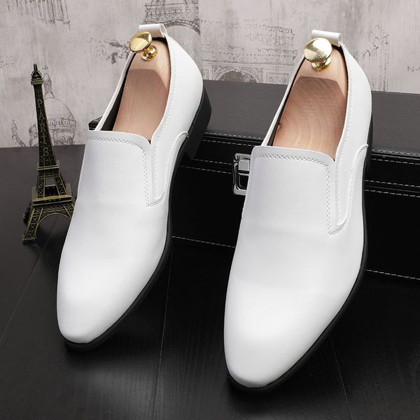 

купон на мокасины мужские оксфорды формальные кожаные туфли белые туфли свадьба zapatillas hombre, Black