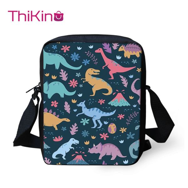 

thikin dinosaur child shoulder school square messenger bag animal kids crossbody schoolbag for girls bags mochila infantil