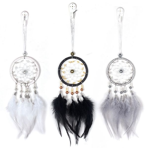 

car pendant decoration mini dream catcher suspension ornament auto interior feather dreamcatcher hanging trim home garden decor