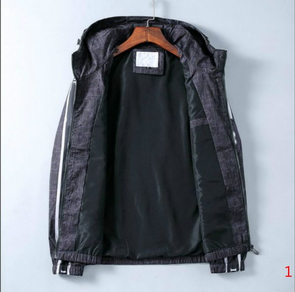 

fashion men's jacket spring autumn winter sports casual jacket stand collar trend letter embroidery zipper clothing size m-3xl, Black;brown