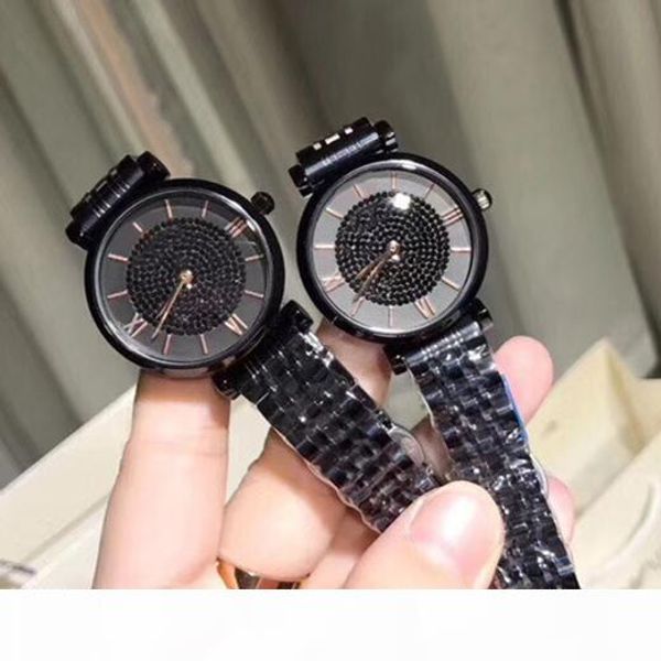 

famous design luxury all black women dress watches diamonds japan movement cool lady quartz clock nice leisure lady wristwatch dropshipp, Slivery;brown