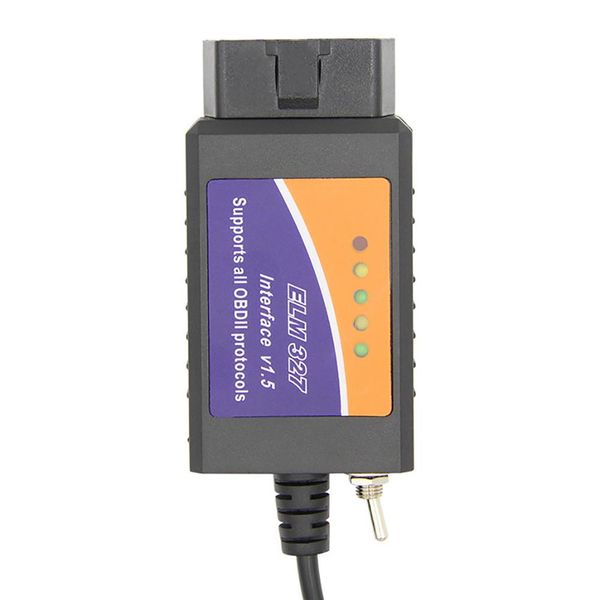 ELM327 V1.5 HS/MS CAN ELM 327 OBD2 USB Interruttore Scanner Per Ford Forscan ELMconfig OBD 2 OBD2 Auto Strumento di Diagnostica Auto