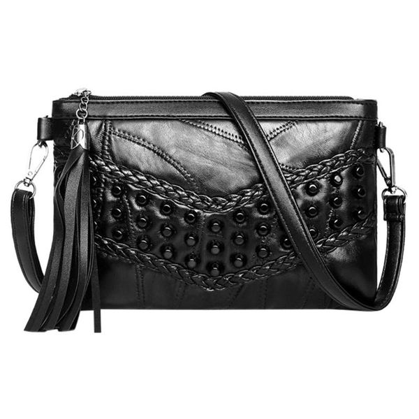 

женские сумки crossbody плеча кожаные сумки заклепки wristlet small simple wild shopping travel black