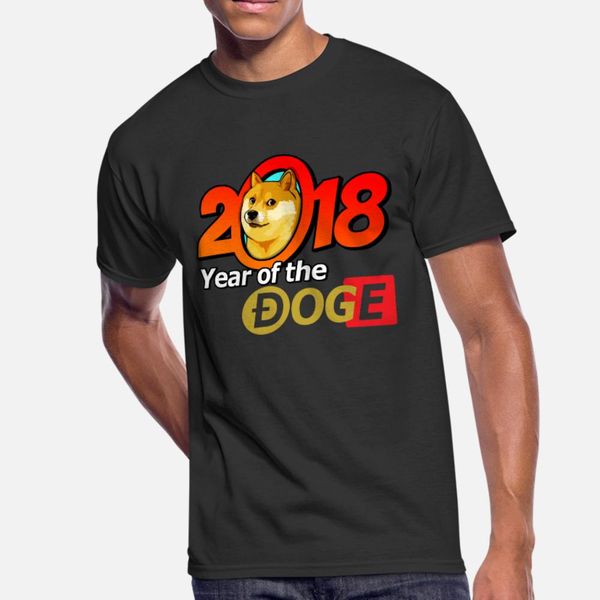 

year of the doge 2018 t shirt men custom 100% cotton size s-3xl solid color graphic basic spring autumn novelty shirt