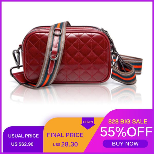 

2020 new 100% genuine leather women mini bag fashion diamond lattice lady cross body bags stripe strap luxury women shoulder bag