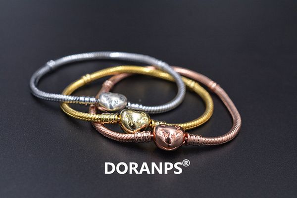 

doranps ювелирных изделий s925 оригинальный шарм бисер браслет для женщин шарма 925 браслета ювелирных изделий цепи змейки подарков, Black
