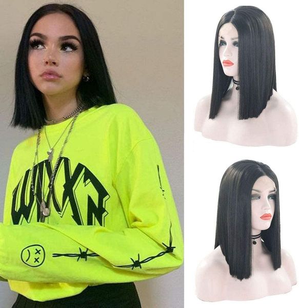 

2020 new straight malaysian short bob wig with 13x4 transparent lace 100% real human hair lace front wigs for women 150 density, Black