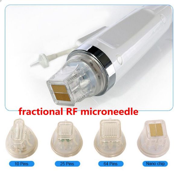 4 dicas Cartuchos de agulha de reposição descartáveis 10/25/64/nano pin head cartucho de ouro fracionário RF microneedle máquina microneedling