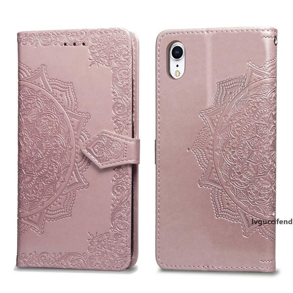 

for redmi 6a 6 pro imprint flower wallet leather cases for iphone xr xs max slot lace cover