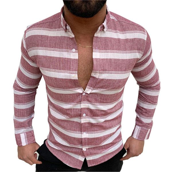 

mens striped designer shirt long sleeve lapel neck casual shirt fashion spring slim clothing for man, White;black