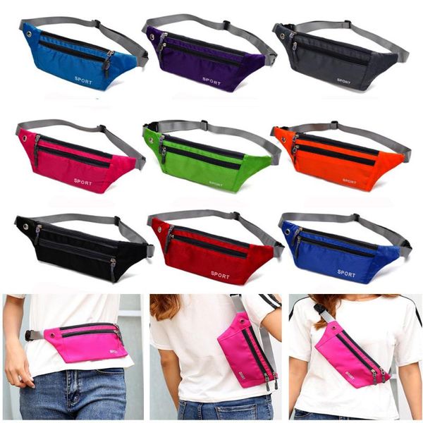 

outdoor bags 1pc 10 colors waterproof nylon sports waistbag chest shoulder belt bum pouch running bag hiking zip pack