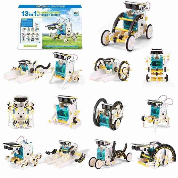 

13 in 1 diy solar robot self-assembled toy diy science solar robot puzzle toy solar robot assembly kit children educational toys