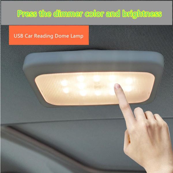 

touch type night light car led car roof light ceiling magnet lamp automobile car interior reading light square usb charging trunk lamp