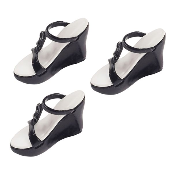 

3 pairs 1/6 scale high heel slippers for 12inch toys female figures