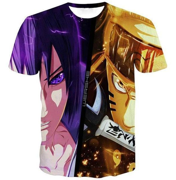 

wholesale new japan anime naruto uchiha sasuke itachi boy leisure 3d print shirts plus size humor oversized men clothing