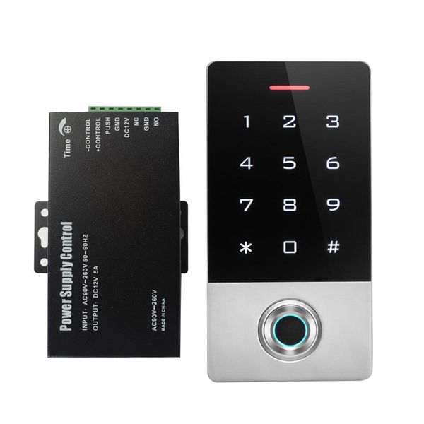 

with power supply 125khz id outdoor fingerprint password keypad access control reader for security door lock system gate opener