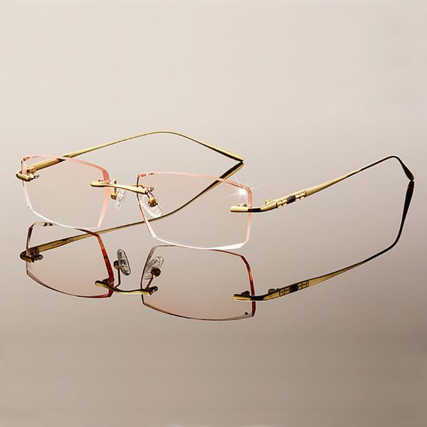 

new rimless diamond cutted glasses frame for men and women eyeglasses, Black