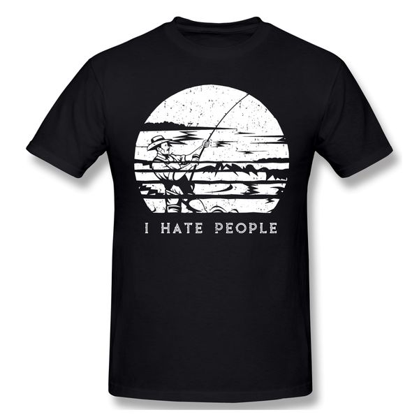 

2020 new arrival funny fishing sarcastic saying i hate people ofertas t-shirt 100% cotton fisher fishing tshirt
