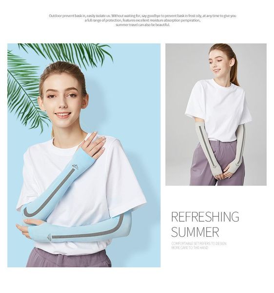 

fashion breathable ice silk sleeves summer sun protection sleeves outdoor climbing travel riding sunshade arm sleeves