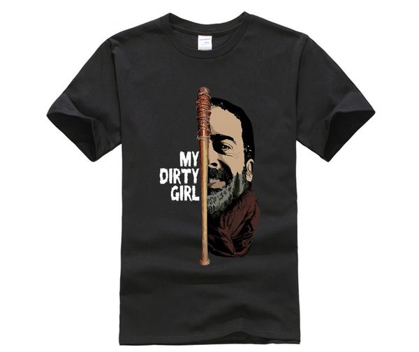

tshirt men the walking dead negan lucille tv tee round neck male tshirts character clothes black men's fashion t shirt
