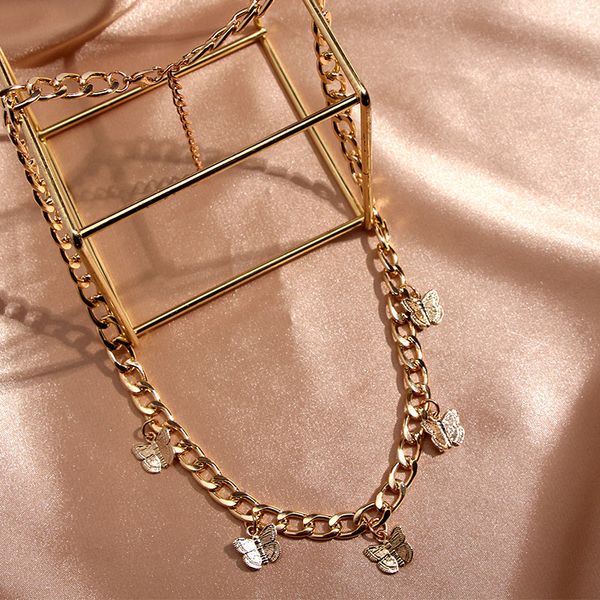 

caraquet cute fashion metal butterfly choker necklace for women gold color necklace sweet girl party accessories jewelry gift, Silver