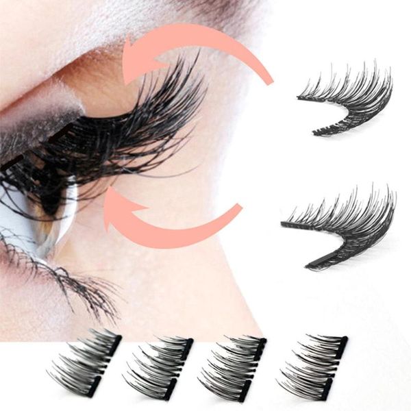 

8pcs 3d magnetic silk fiber false eyelashes natural thick long lashes extensions