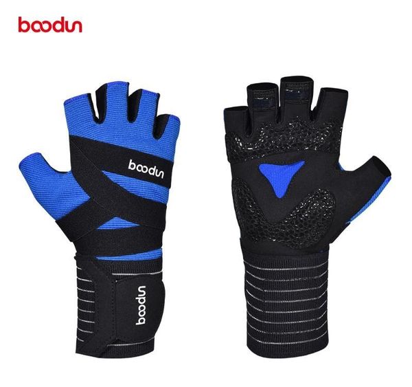 

boodun men women gym gloves half finger extended wrist belt bodybuilding dumbbell weight lifting crossfit fitness sport gloves