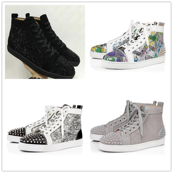 

женская повседневная обуви classic black party обувь шипы red bottom sneaker flat mens high top шнуровка fashion wedding chaussures